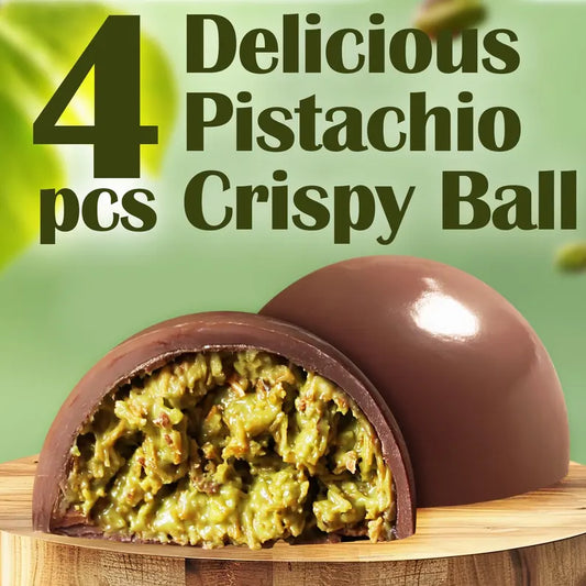 Dubai Pistachio Kunafa Chocolate Balls 5.6 Oz - Gourmet Chocolate with Knafeh Filling-Pistachio & Kadayif, 4-Piece Gift Box